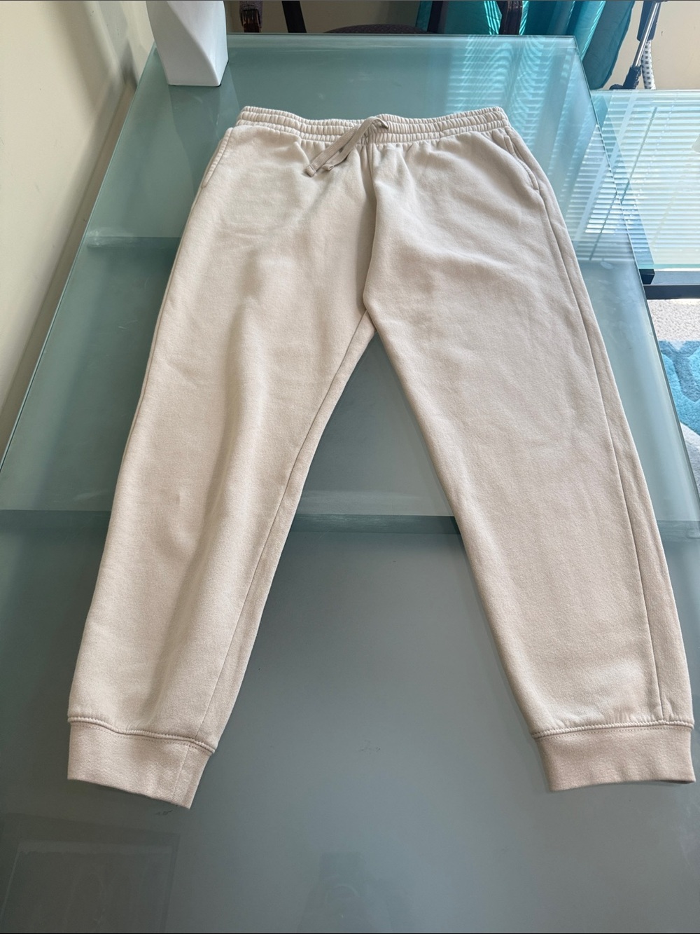 H&M Cream Sweatpants Size L Comfortable Everyday Essentials